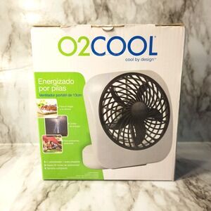 O2‎ Cool cool by design Desktop Fan Gray/Black Battery Operated